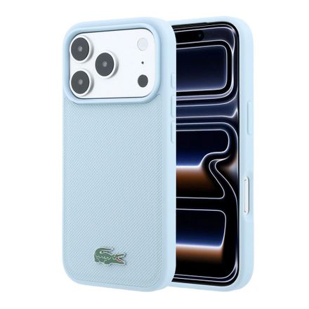 Lacoste Iconic Petit Pique Metal Logo MagSafe kryt iPhone 18 Pro Max modrý