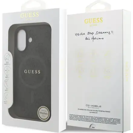 Guess PU Leather 4G Colored Ring MagSafe kryt iPhone 17 černý