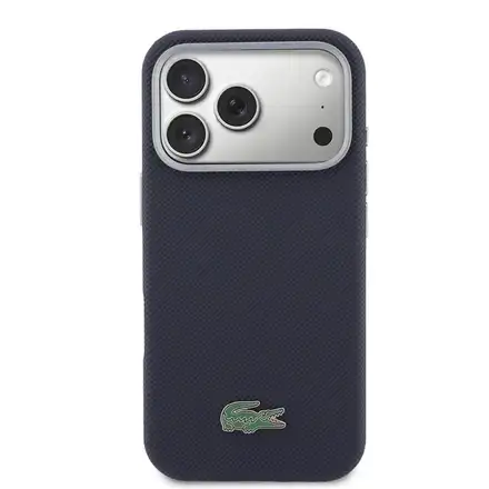 Lacoste PVC Petit Pique Semi Wrap MagSafe pro iPhone 17 Pro Max modrý