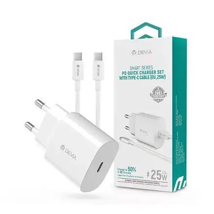 Devia síťová nabíječka Smart Series PD 25W s USB-C Cable - White