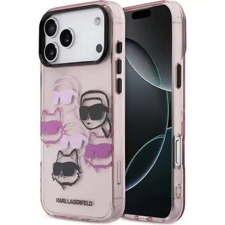 Karl Lagerfeld IML Multi K&CH Heads kryt iPhone 17 Pro růžový