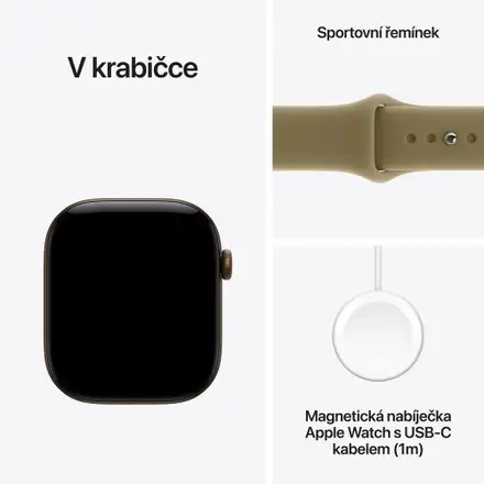 Apple Watch Series 12 GPS 42mm Dark Bronze Aluminium Case with Olive Sport Band - M/L