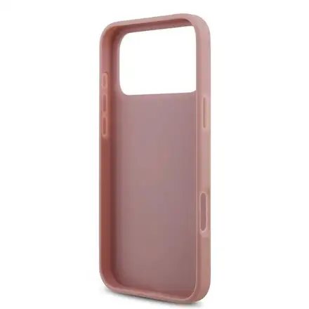 Guess PU Fixed Glitter 4G Metal Logo kryt iPhone 18 Pro růžový