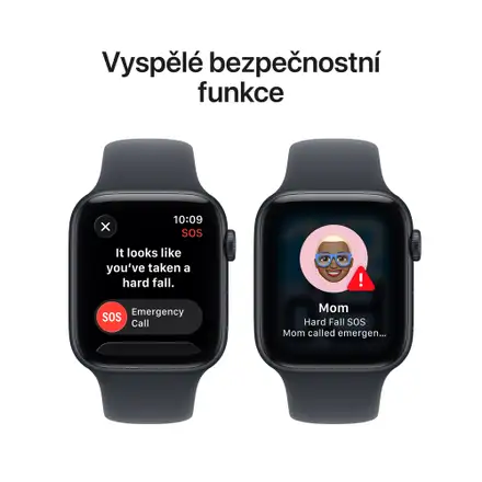Apple Watch SE 3 GPS 44mm Temně inkoustový hliník s temně inkoustovým sportovním řemínkem - S/M