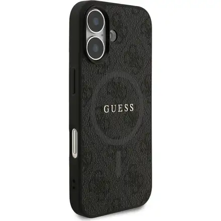 Guess PU Leather 4G Colored Ring MagSafe kryt iPhone 17 černý