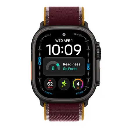 Apple Watch 49mm Burgundy Trail Loop-M/L-Black Titanium Finish