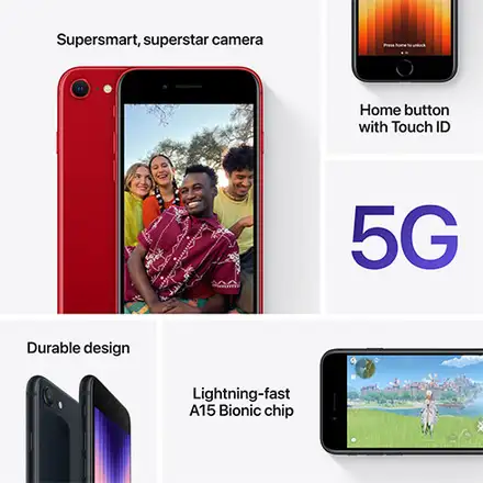iPhone SE 128 GB Temně inkoustový (2022) *Použitý s DPH – Třída B*