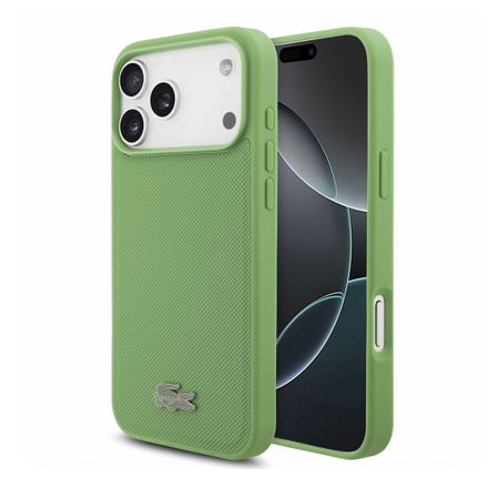 Lacoste PVC Iconic Petit Pique Metal MagSafe kryt iPhone 18 Pro Max zelený