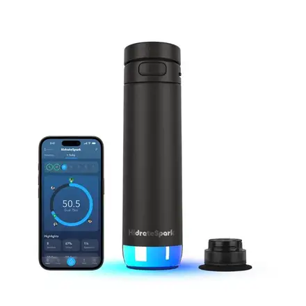 HidrateSpark PRO 2 - chytrá lahev s brčkem, 621 ml, černá