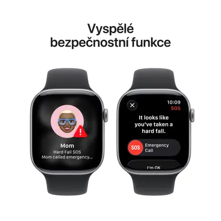 Apple Watch Series 11 GPS 42mm Vesmírně šedý hliník s černým sportovním řemínkem - S/M