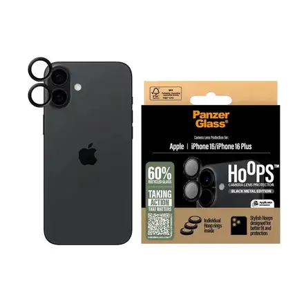 PanzerGlass ochranné sklo Hoops pro iPhone 16/16 Plus-Black