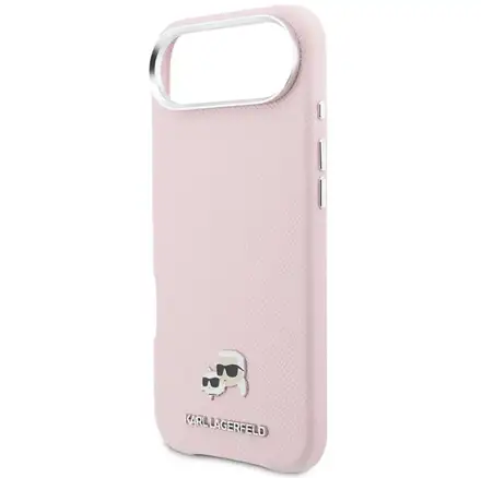 Karl Lagerfeld PU Karl and Choupette Heads Pins MagSafe kryt iPhone Air růžový