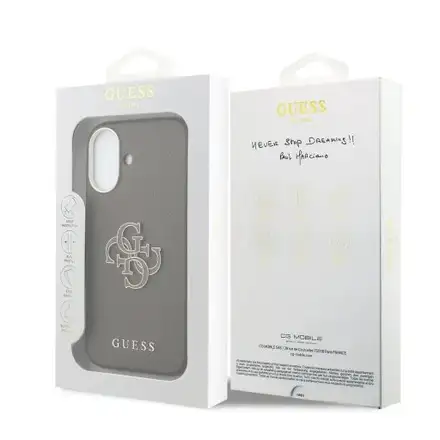 Guess PU Resin Logo kryt iPhone 17 hnědý