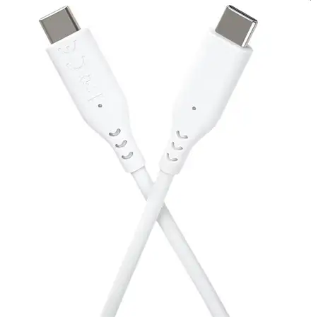 PremiumCord Silikonový kabel USB-C 60W 480Mbps bílý extra měkký a robustní kabel délky 1,5m