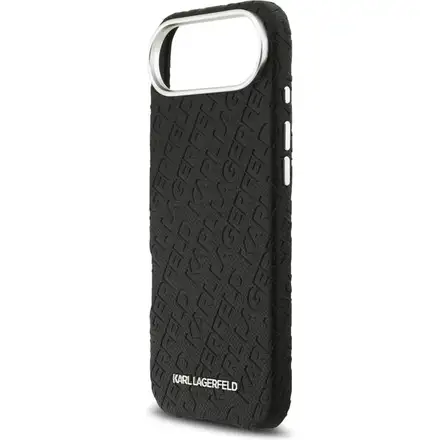 Karl Lagerfeld Grained PU Repeated Logo MagSafe kryt iPhone Air černý