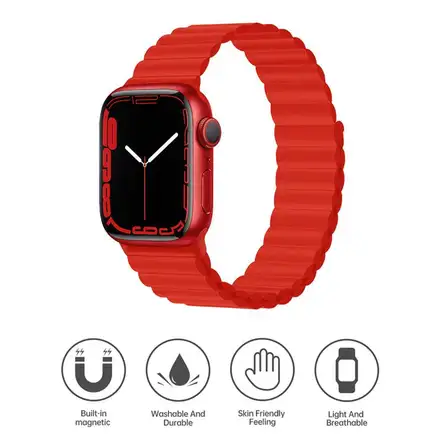 Devia řemínek Deluxe Series Sport3 Silicone Magnet Band 40/41/42mm - Red