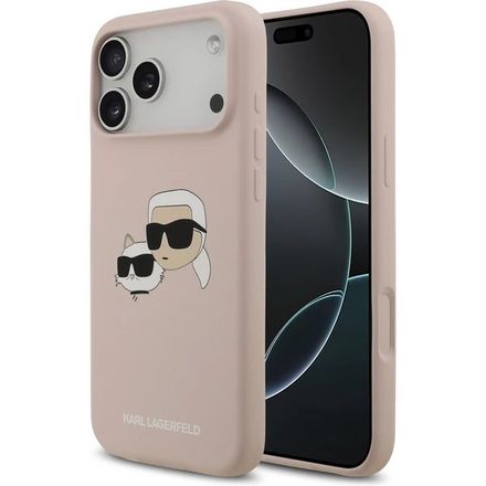 Karl Lagerfeld Liquid Silicone Double Heads MagSafe kryt iPhone 17 Pro Max růžový