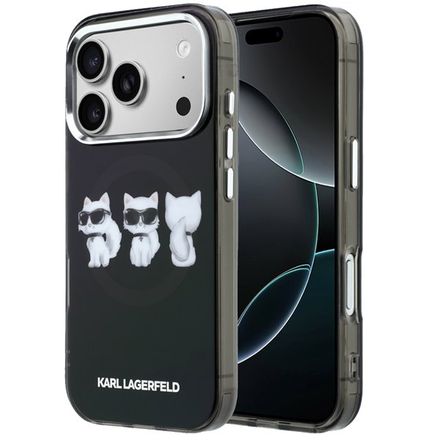 Karl Lagerfeld IML Choupette Trio Watercolor MagSafe kryt iPhone 17 Pro černý