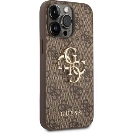 Guess PU 4G Metal Logo kryt iPhone 14 Pro Max hnědý