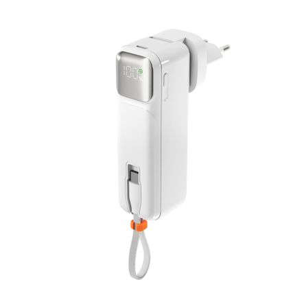 Epico UltraPack 2in1 5000mAh cestovní powerbanka a síťový adaptér ET30 - bílá