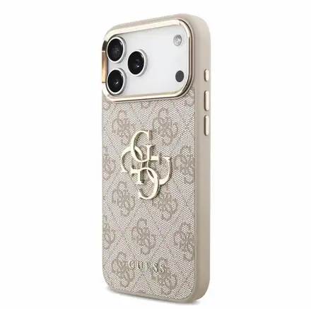 Guess PU 4G Metal Logo Strap kryt iPhone 18 Pro Max růžový