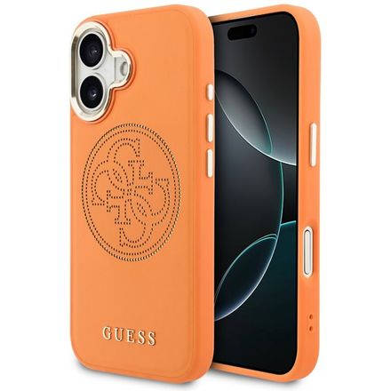 Guess PU Perforated 4G Logo MagSafe kryt iPhone 17 oranžový