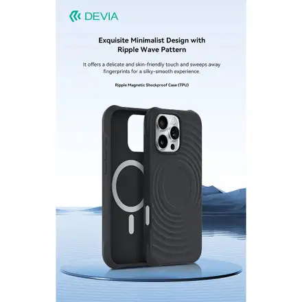 Devia kryt Ripple Magnetic Shockproof TPU Case pro iPhone 16 Pro Max - Black