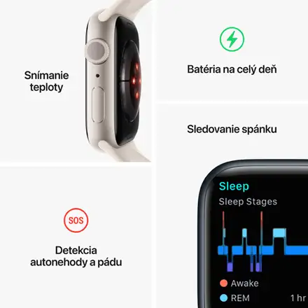 Apple Watch Series 8 GPS 45mm Stříbrný hliník *Použitý s DPH – Třída B*