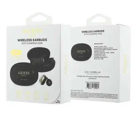 Guess Metallic Finish Classic Logo OWS Bezdrátová Sluchátka černá