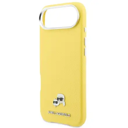 Karl Lagerfeld PU Karl and Choupette Heads Pins MagSafe kryt iPhone Air žlutý