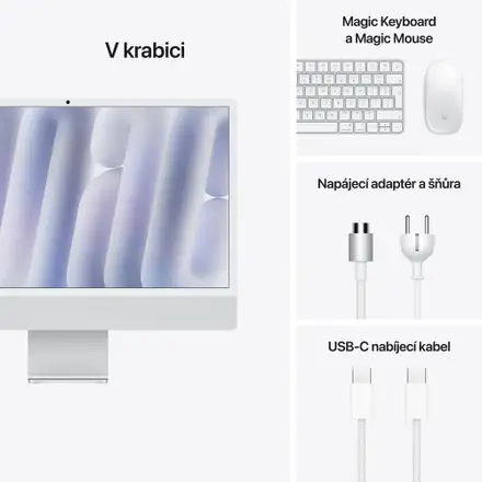iMac 24" 4.5K Apple M4 8-core CPU 8-core GPU 16GB 256GB Stříbrný CZ