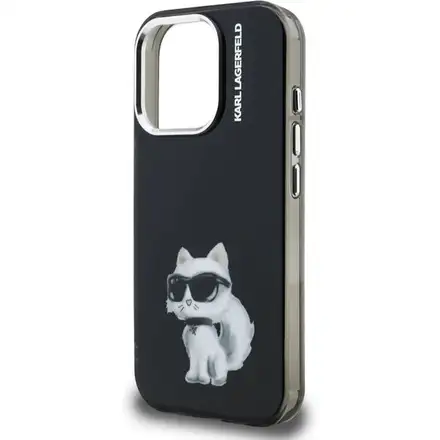 Karl Lagerfeld IML Aquarelle Choupette kryt iPhone 15 Pro Max černý