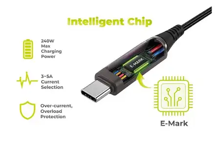 Mobile Origin 240W Display Cable USB-C to USB-C 1,5m CB4 - Black