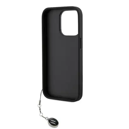 Karl Lagerfeld PU Saffiano Rhinestone Charm kryt iPhone 15 Pro Max černá