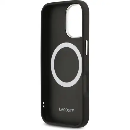 Lacoste PU Leather Champs Elysees MagSafe kryt iPhone 17 černý