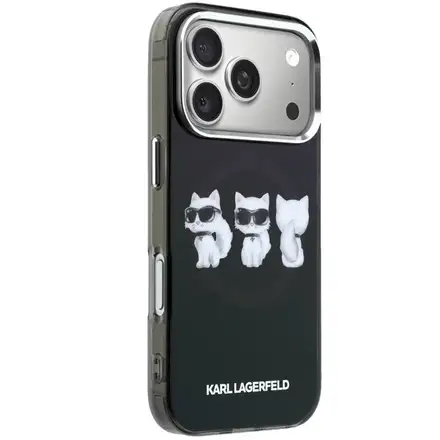 Karl Lagerfeld IML Choupette Trio Watercolor MagSafe kryt iPhone 17 Pro Max černý