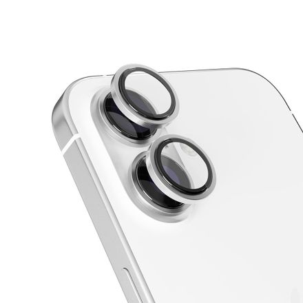 iStores by Epico Aluminium Lens Protector pro Apple iPhone 16 / 16 Plus - stříbrná