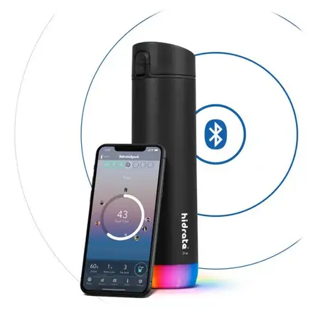 HidrateSpark-nerezová chytrá lahev, 620 ml, Bluetooth tracker, černá * Rozbaleno *