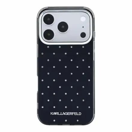 Karl Lagerfeld IML Rhinestones Allover kryt iPhone 18 Pro Max černá