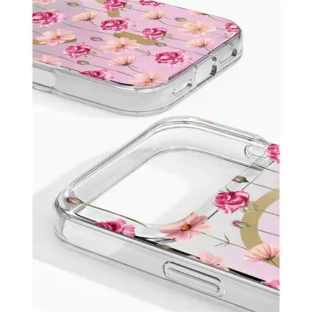 iDeal Fashion Mirror Case MagSafe iPhone 17 Pro/18 Pro Rose Blush Floral