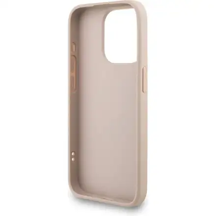 Guess PU 4G Metal Logo Strap kryt iPhone 15 Pro Max růžový
