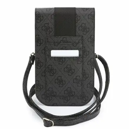 Guess PU 4G Stripe Metal Logo Brašna na Telefon černá