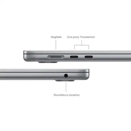 MacBook Air 15" Apple M3 8core CPU 10core GPU 16GB 512GB Vesmírně Šedý CZ *Rozbaleno*