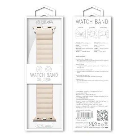 Devia řemínek Deluxe Series Sport3 Silicone Magnet Band 44/45/46mm - Starlight