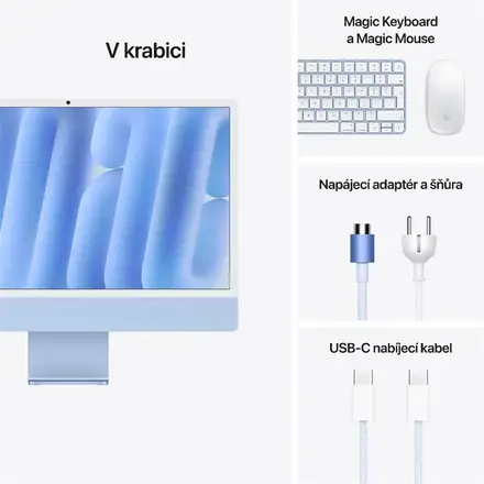 EDU iMac 24" 4.5K Apple M4 10-core CPU 10-core GPU 16GB 256GB Modrý CZ
