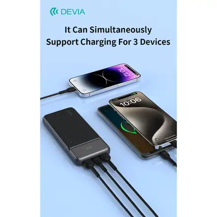Devia PowerBank Smart Series s digitálním displejem PD 20W 10000 MAH-BLACK