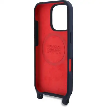 Red Bull Silicone Vertical Logo MagSafe Zadní Kryt + Crossbody popruh pro iPhone 16 Pro modrý