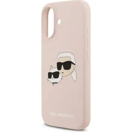 Karl Lagerfeld Liquid Silicone Double Heads MagSafe kryt iPhone 17 Pro růžový