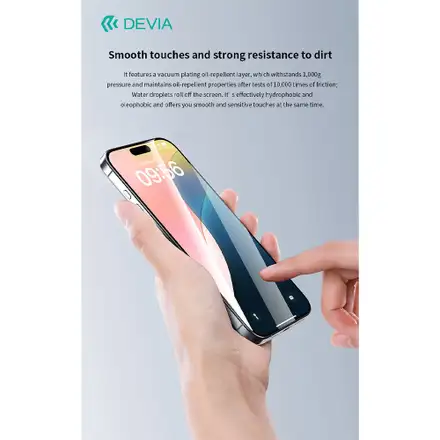 Devia ochranné sklo Star Series pro iPhone 16 Plus - Black Frame