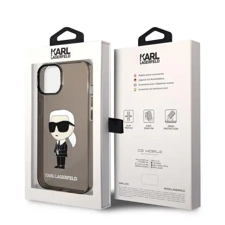 Karl Lagerfeld IML Ikonik NFT kryt iPhone 14 Plus černý